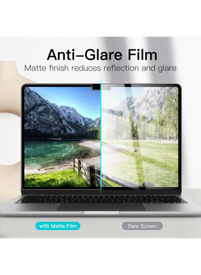 حماية شاشة 1Pack لجهاز MacBook Air 15.3 بوصة (2025/2024/2023، M4/M3/M2)، فيلم PET غير لامع مضاد للتوهج، مضاد لبصمات الأصابع - Image 2